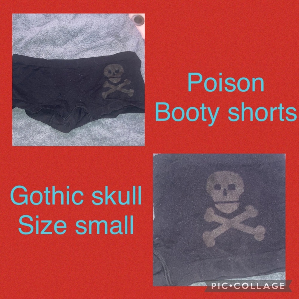 Vintage Poison skull booty shorts